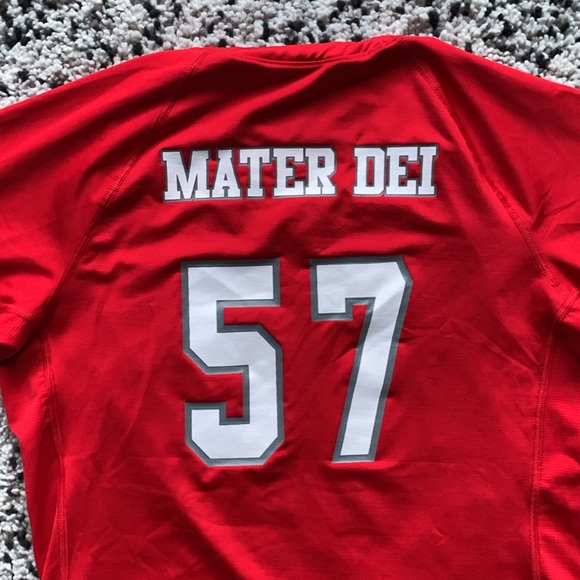 Nike Mater Dei High School Girls Volleyball Jersey Red Long Sleeve Stretch Large - Picture 8 of 14